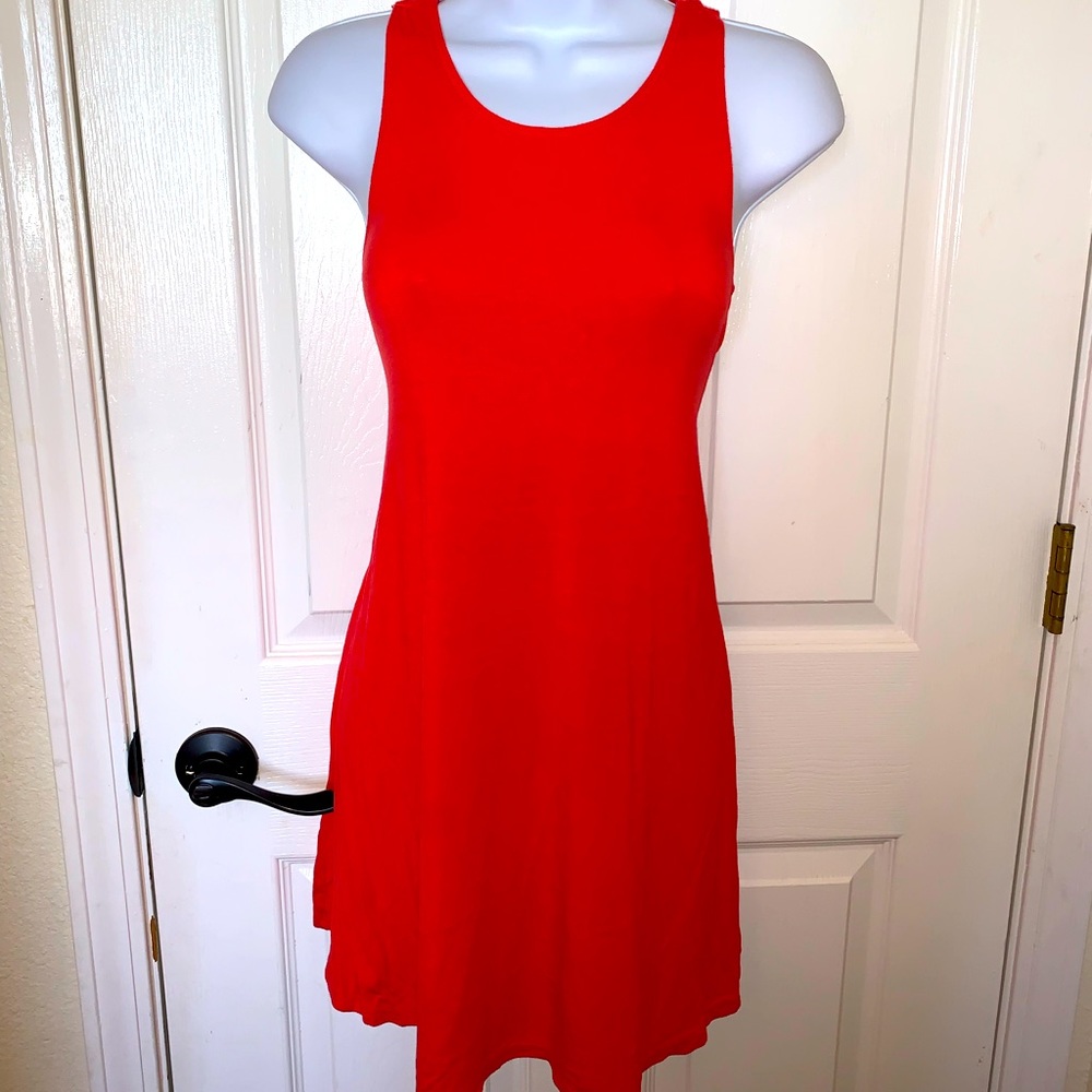 Hollister coral orange swing dress